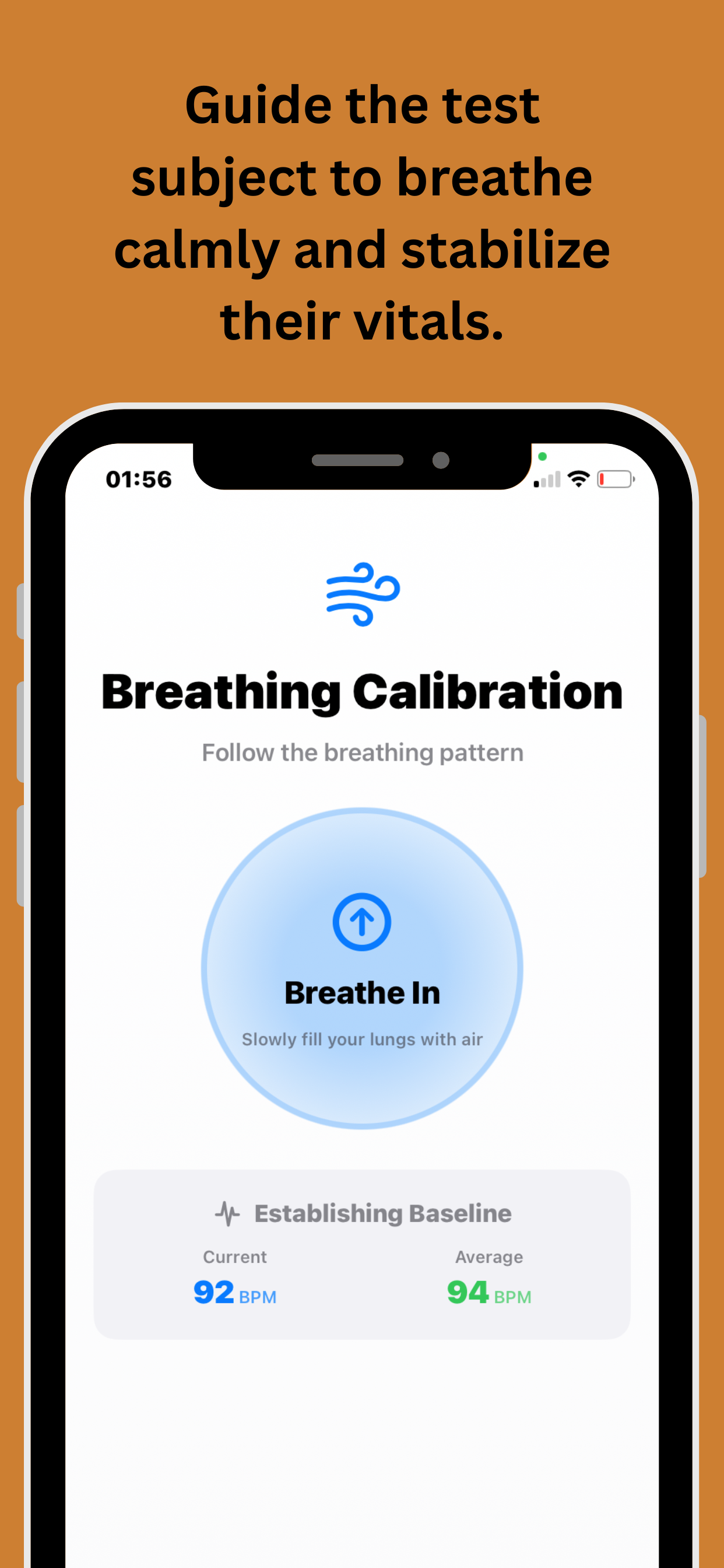 Pre-test breathing technique guide