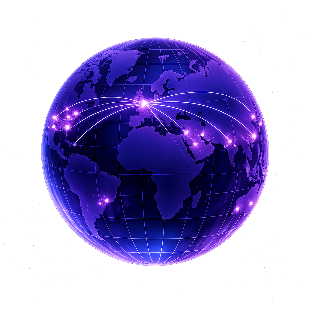 Globe showing the worldwide reach of P300 EEG deception detection across six continents
