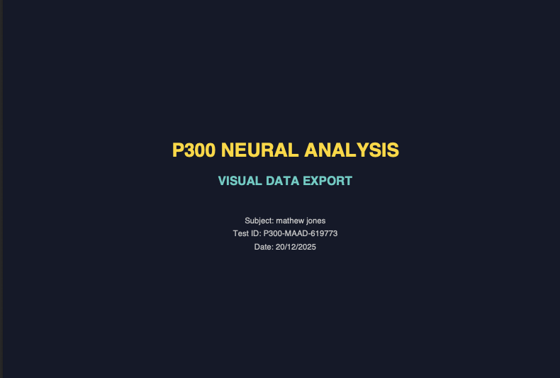 Visual data export of raw neural analysis from the lie detector test in Prestatyn