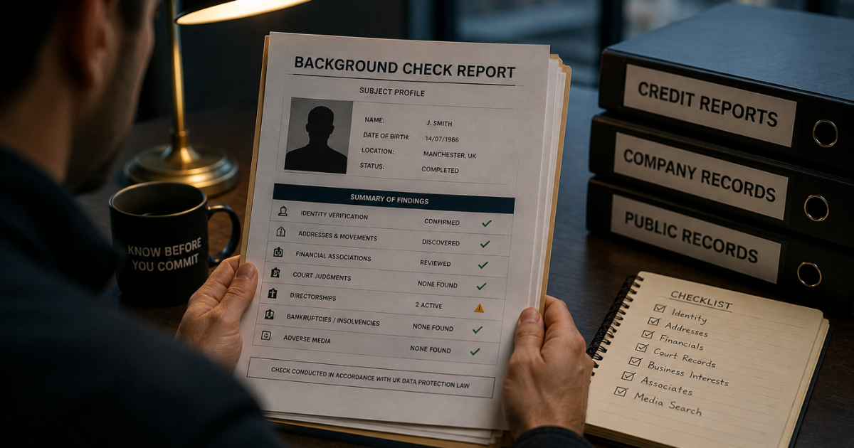 Background checks — verifying who you are dealing with