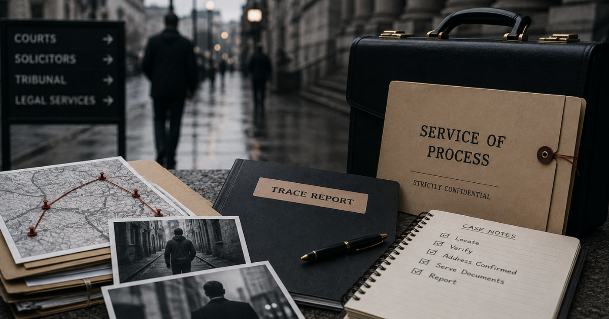 Witness and defendant tracing supporting solicitors and litigation