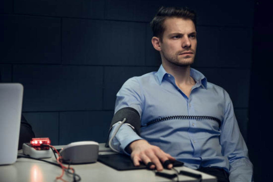 Professional polygraph testing equipment and setup